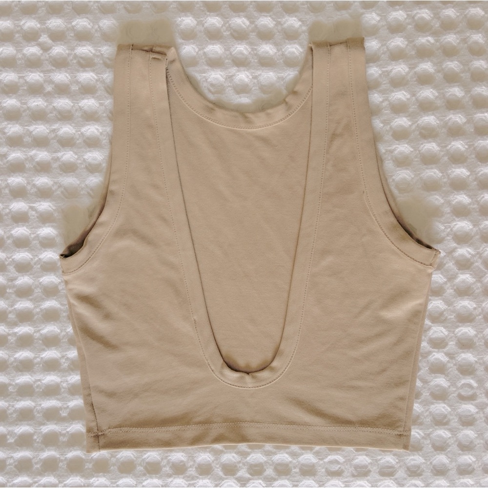 NA-KD Tank Top Tan Beige Neutral Crop Low Back S